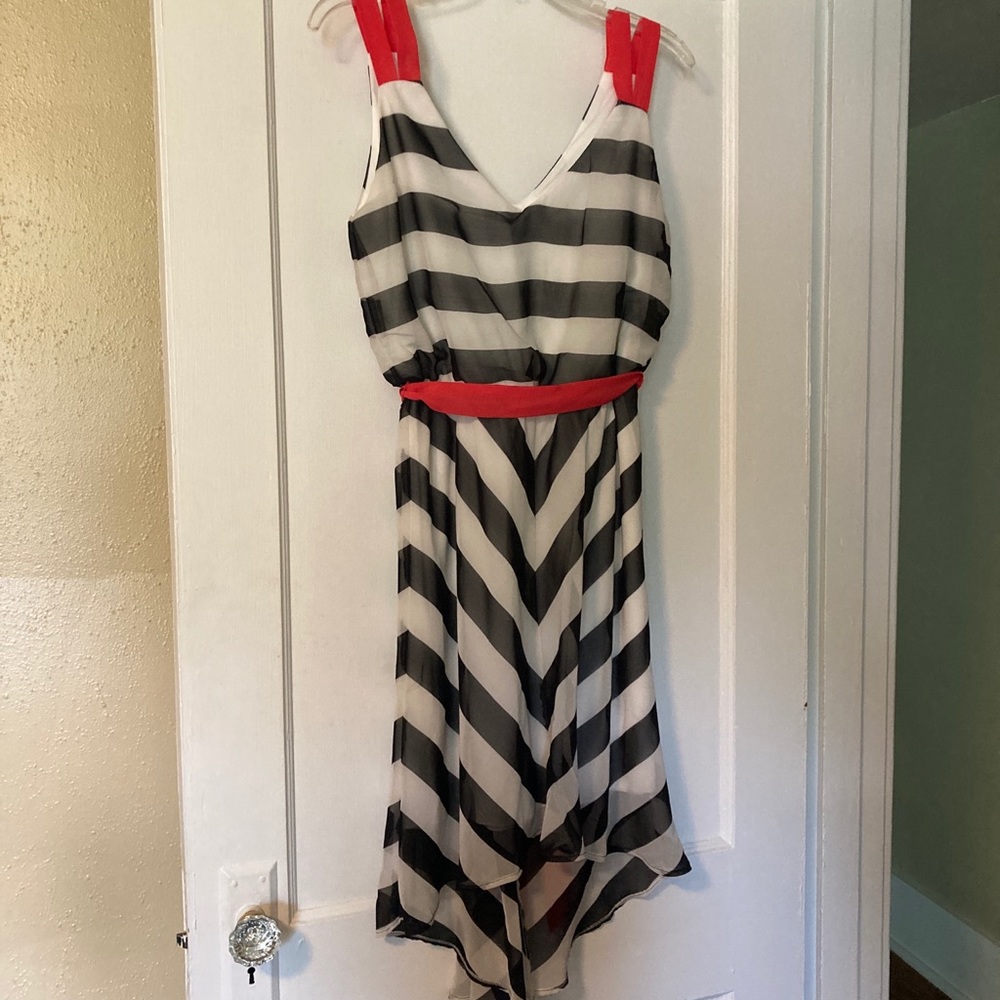 Striped High Low Dress